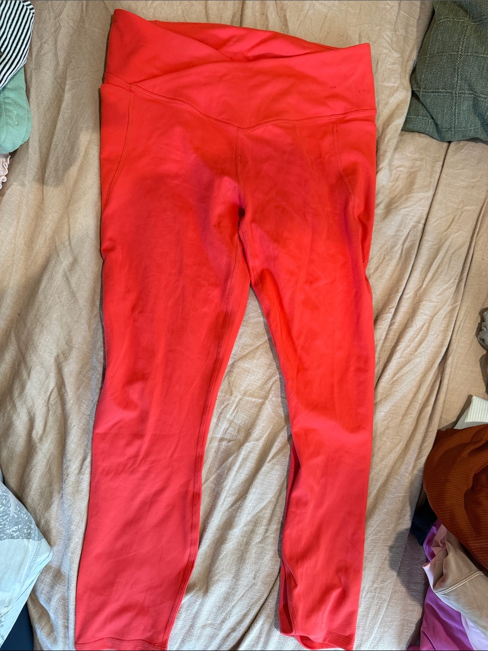 Fabletics Bright Red Girls' High-Rise Leggings